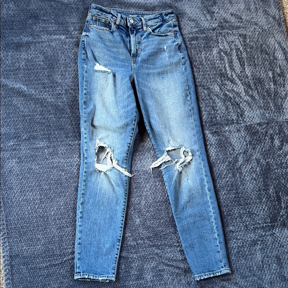 Women's Blue Distressed Jeans